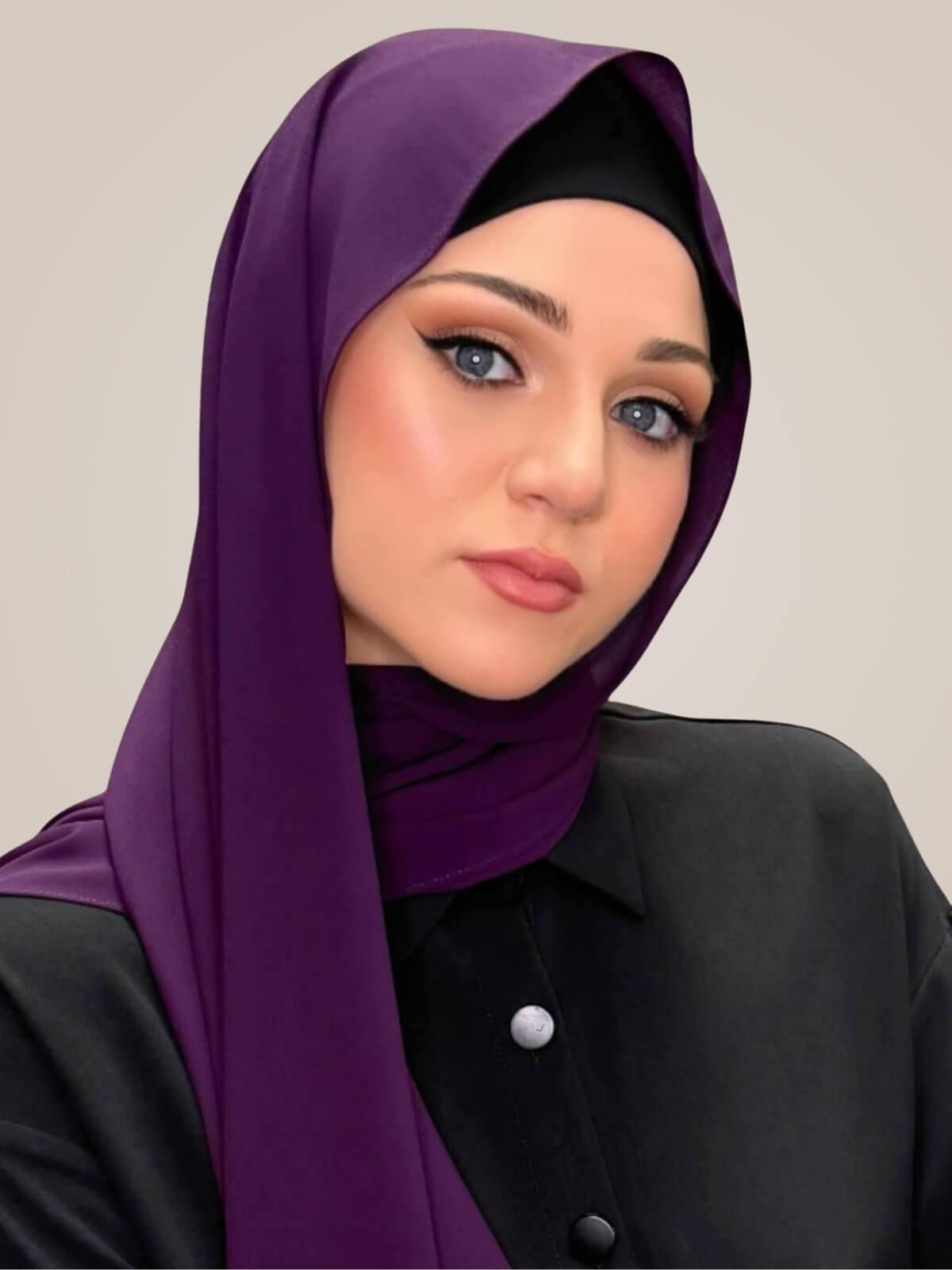 Classic Chiffon Hijab-Plum Purple
