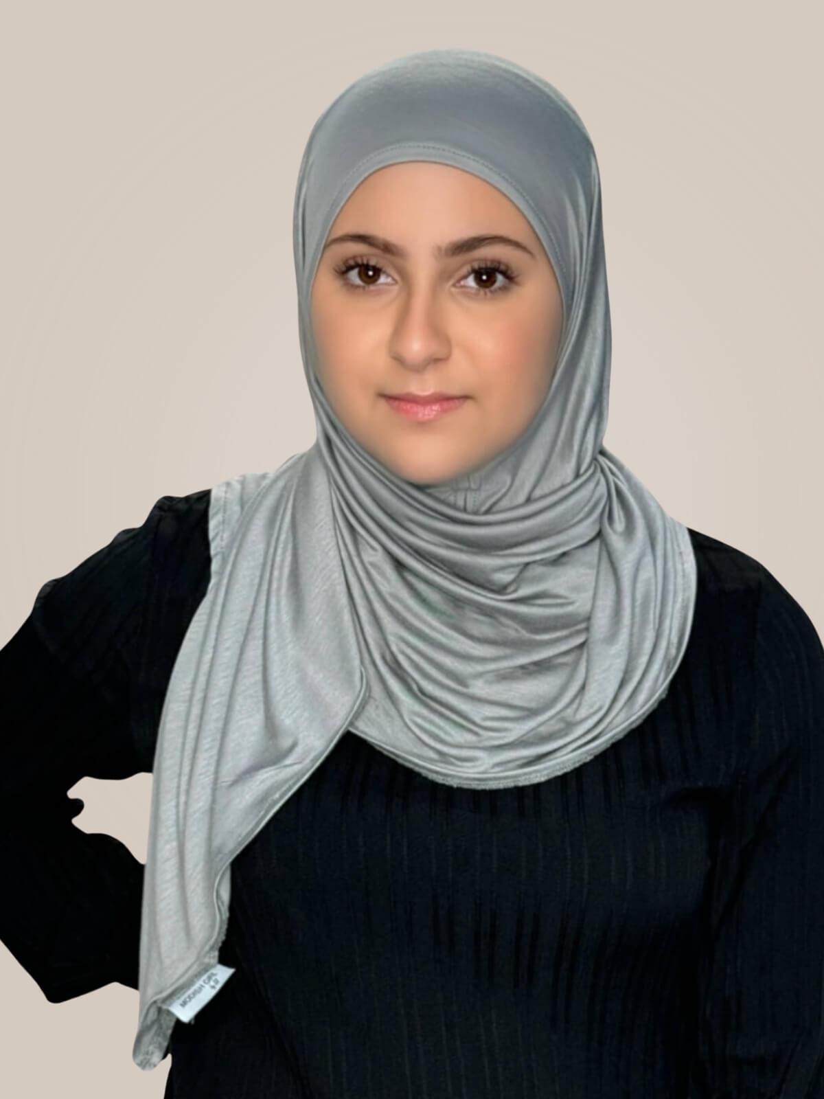 Modish Girl Pre-Sewn Jersey Hijab-Chic Grey