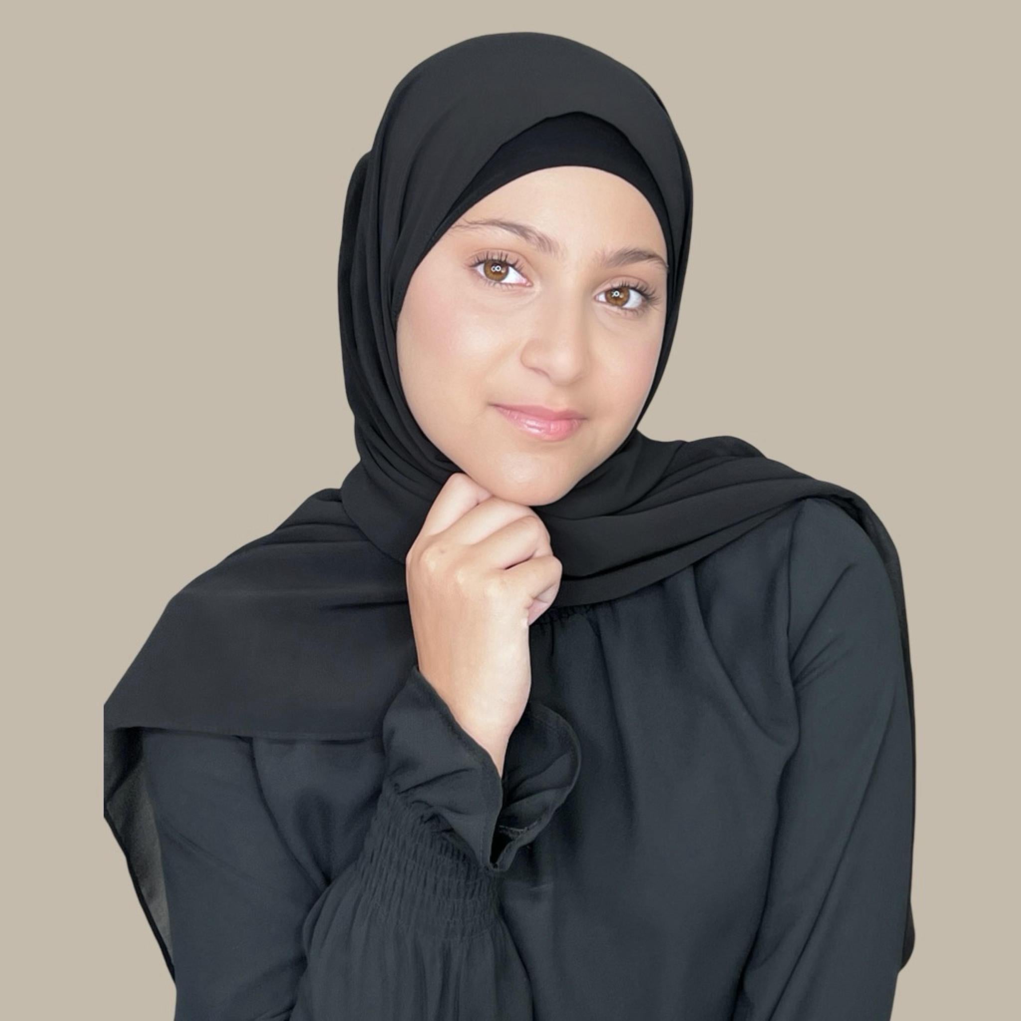 Modish Girl Luxury Chiffon Hijab-Black