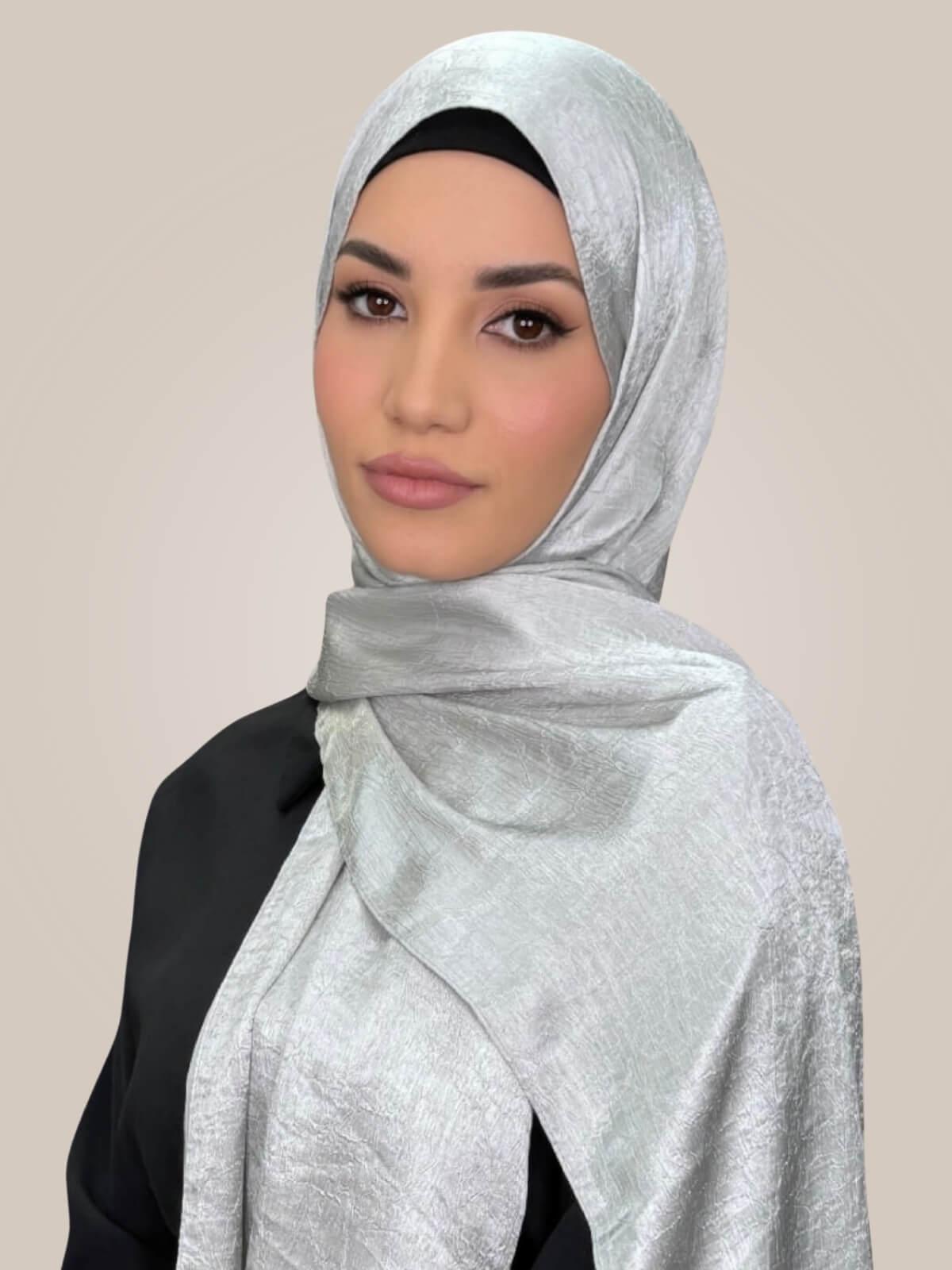 Classic Satin Hijab-Silver