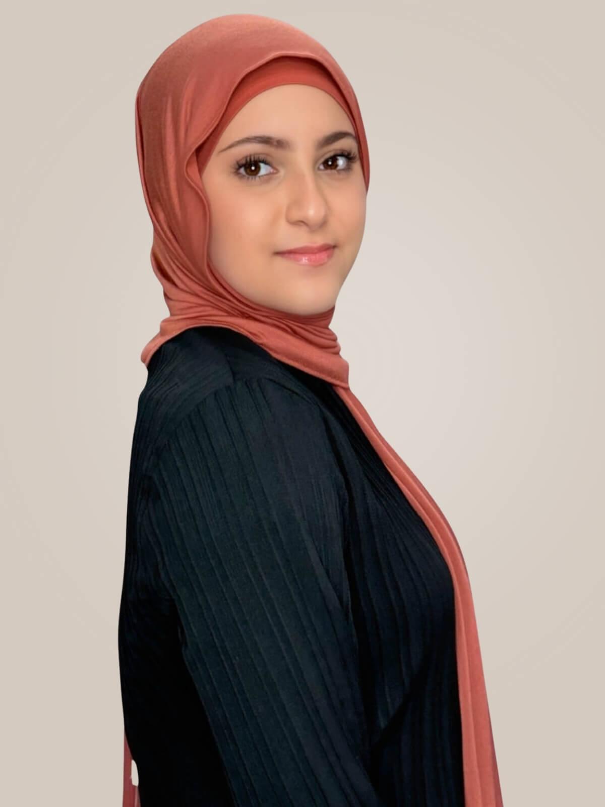 Modish Girl Premium Jersey Hijab-Brick Red