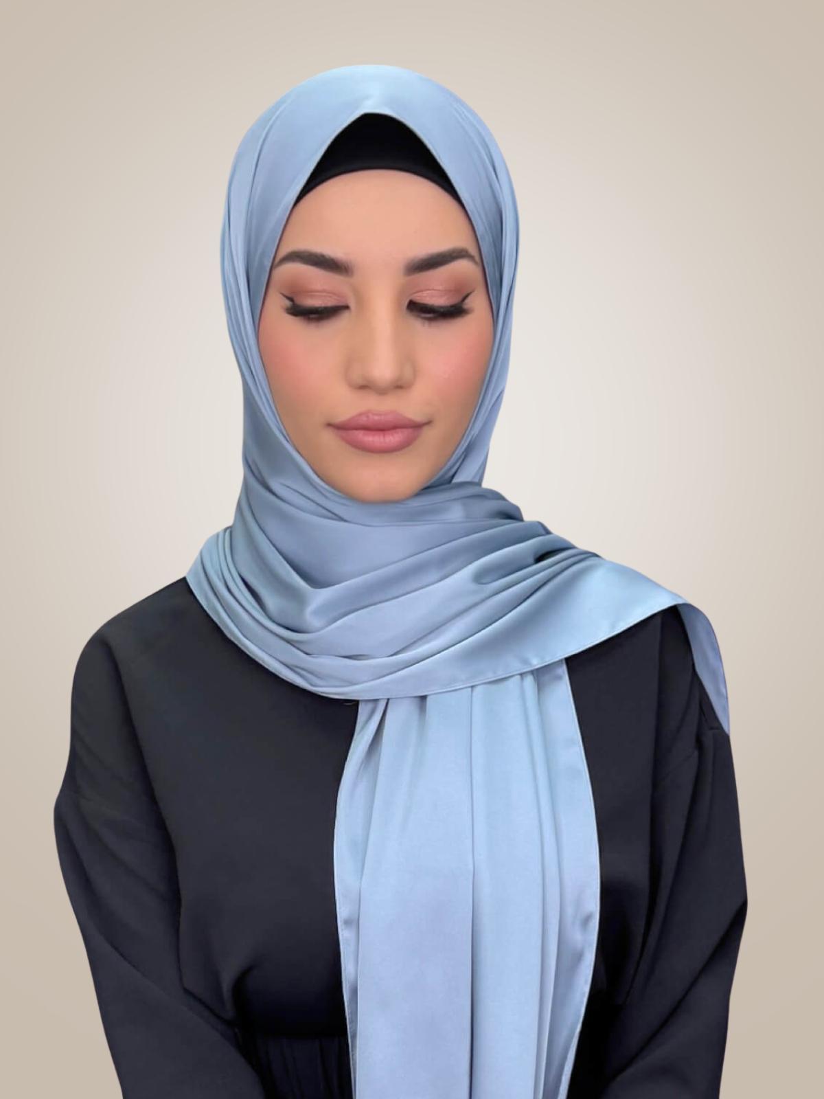 Premium Satin Hijab-Denim Dust