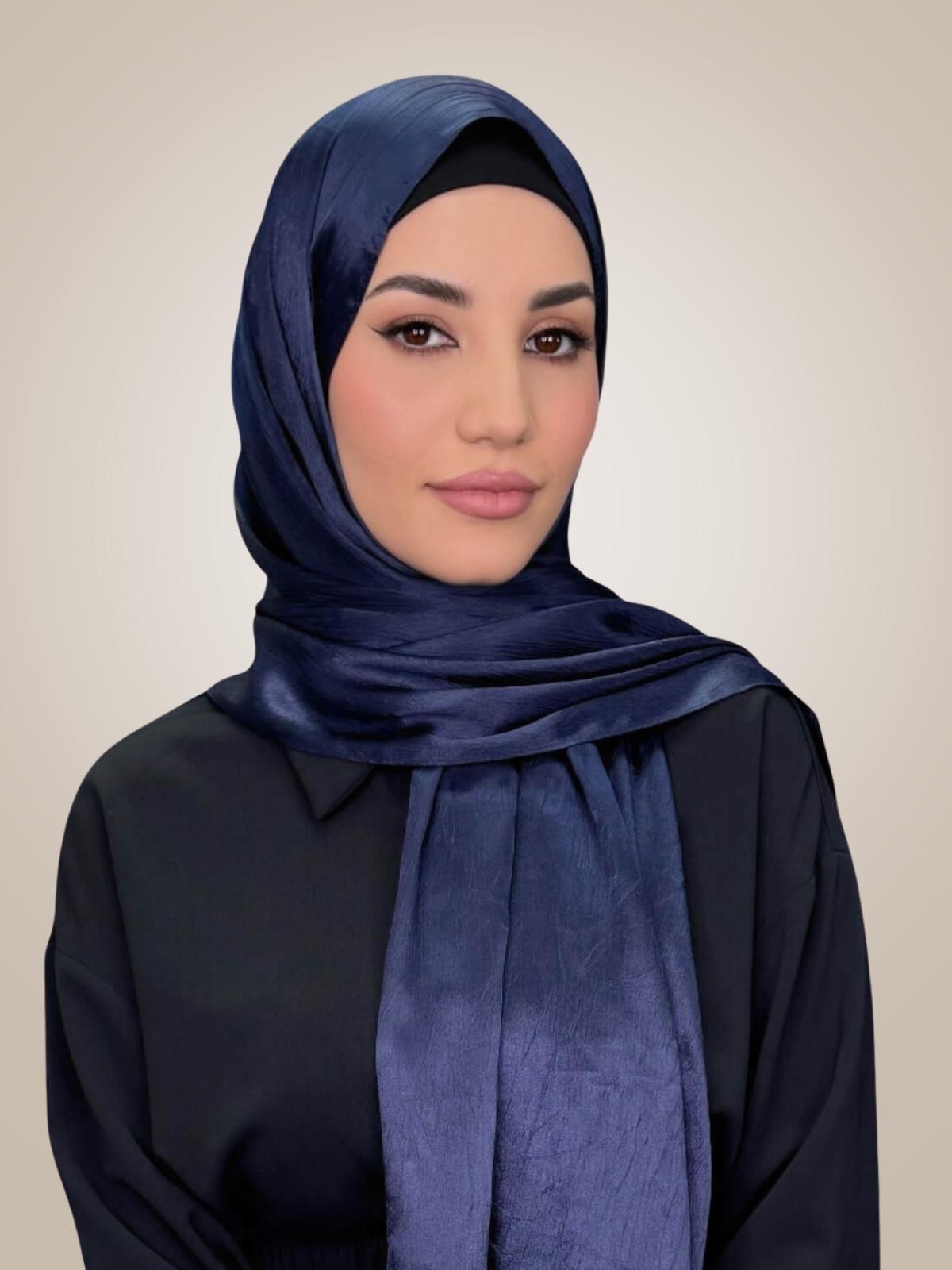 Classic Satin Hijab-Navy