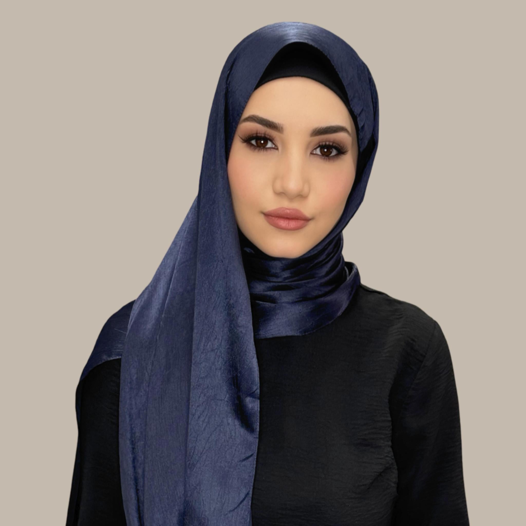 Classic Satin Hijab-Navy