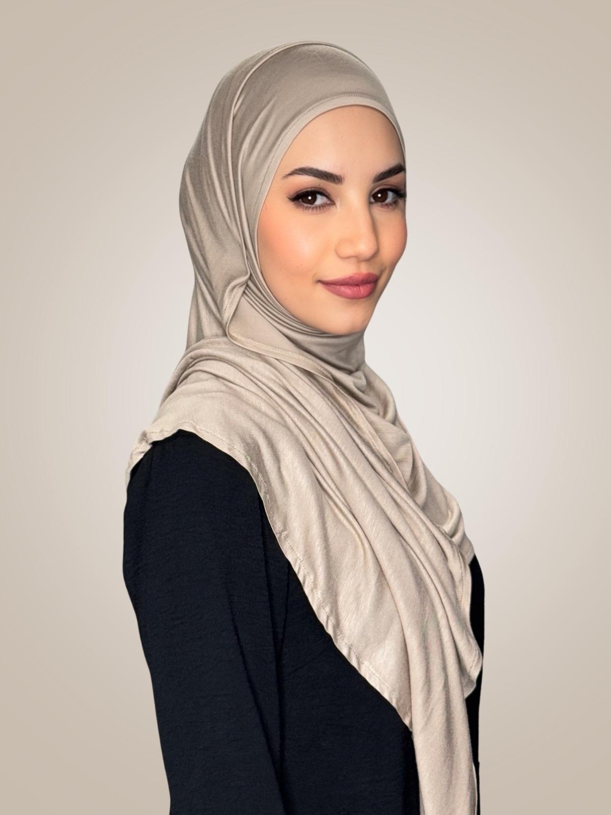Pre-Sewn Jersey Hijab-Vanilla