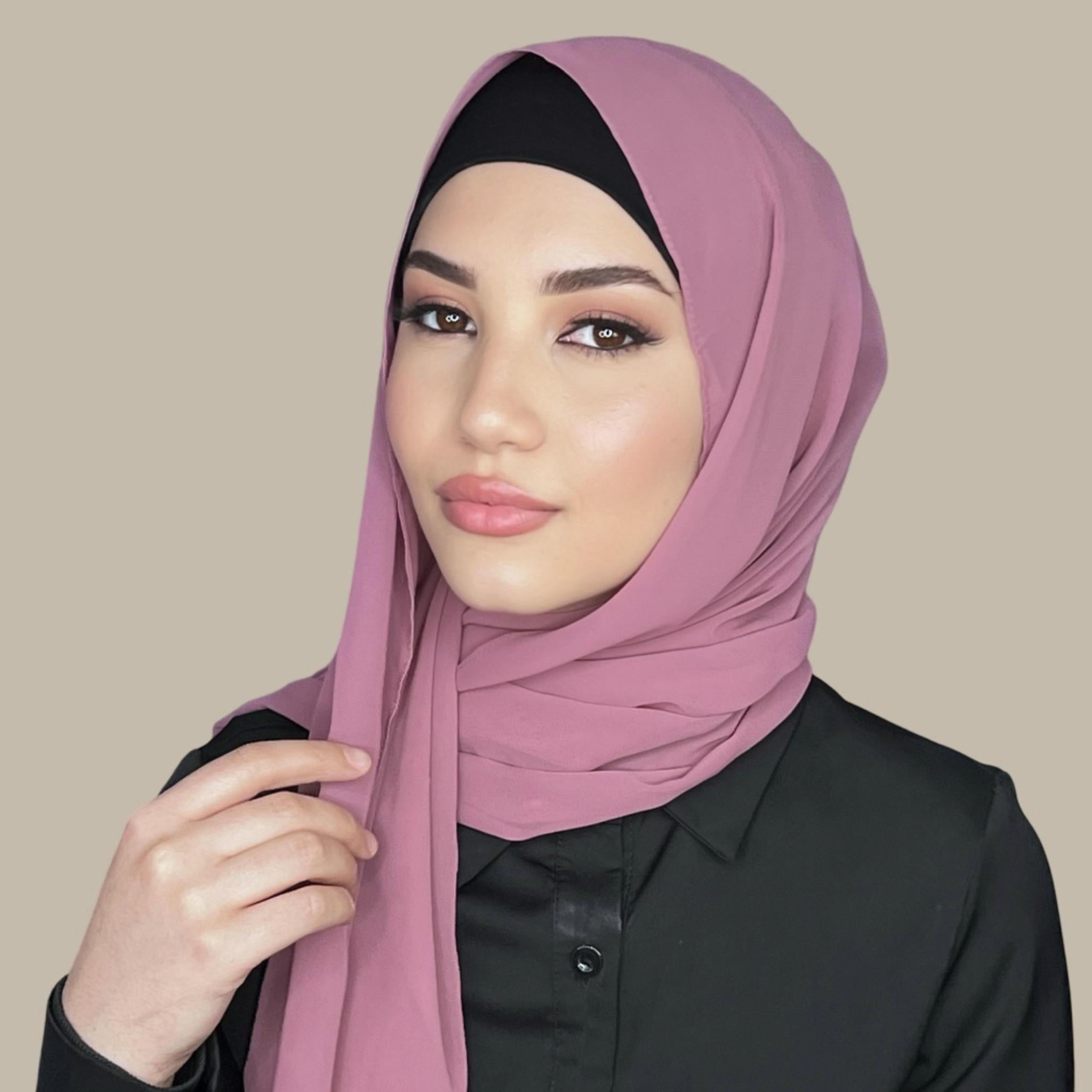 Luxury Chiffon Hijab-Pale Rose