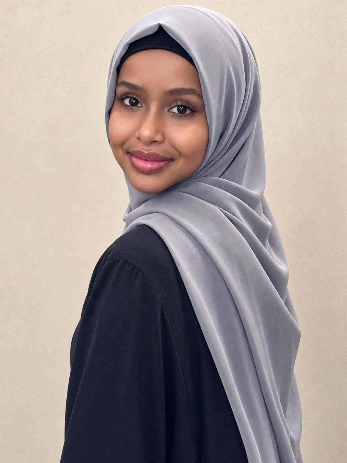 Luxury Chiffon Hijab-Fossil Grey