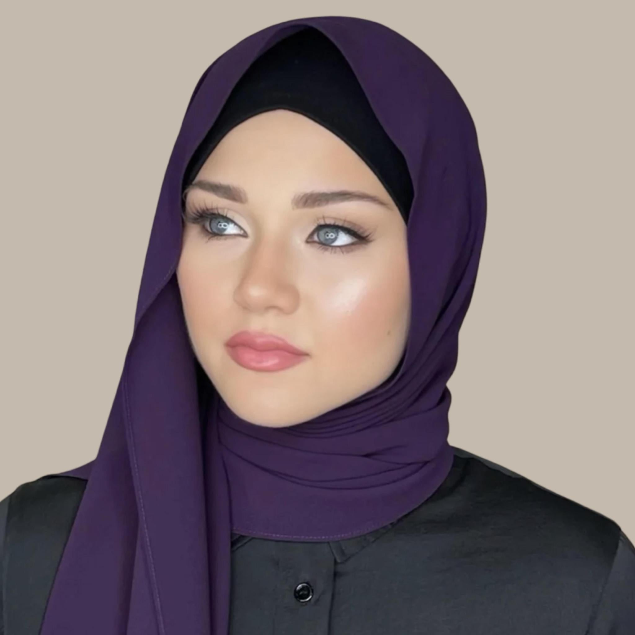 Classic Chiffon Hijab-Plum Purple