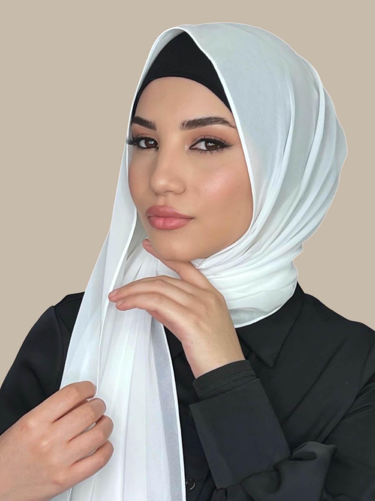 Luxury Chiffon Hijab-Pearl White