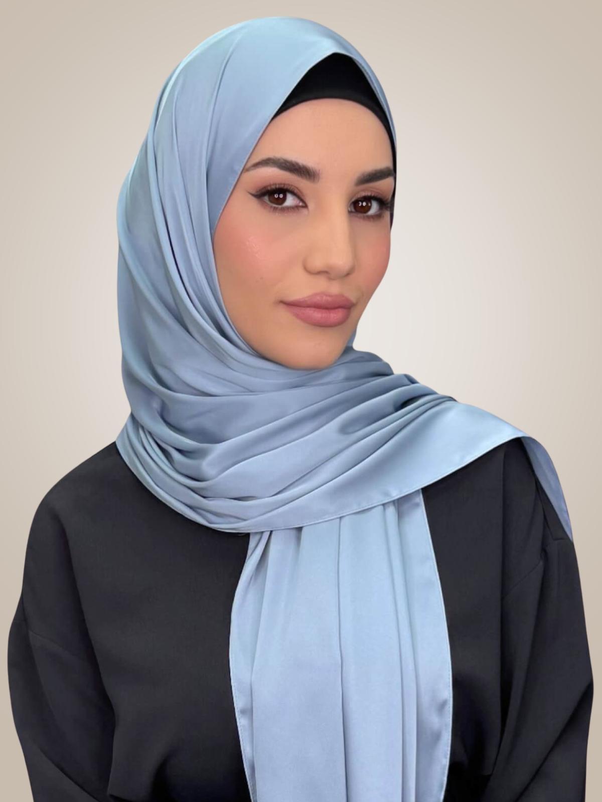 Premium Satin Hijab-Denim Dust