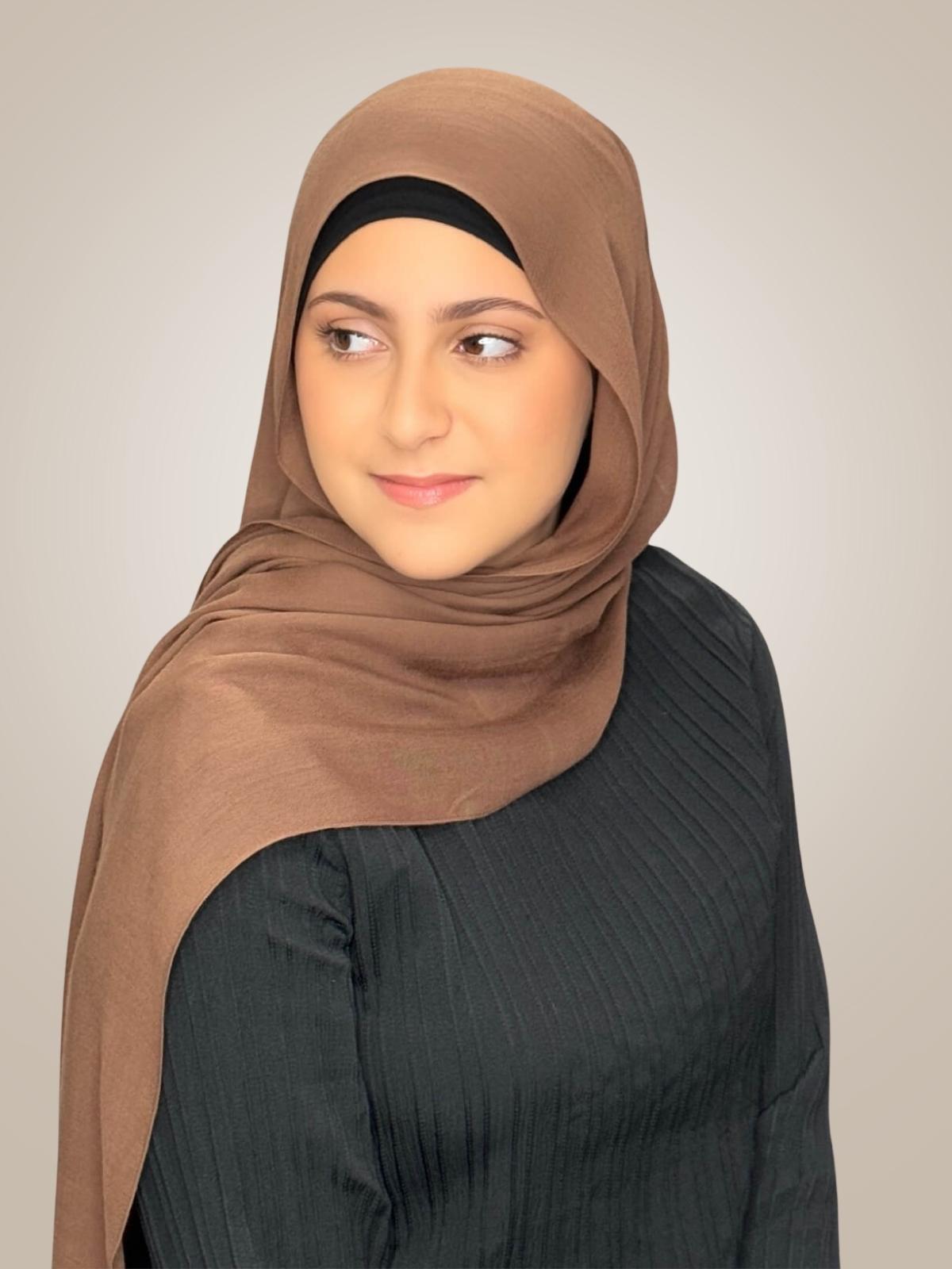 Modish Girl Cotton Modal Hijab-Golden Walnut