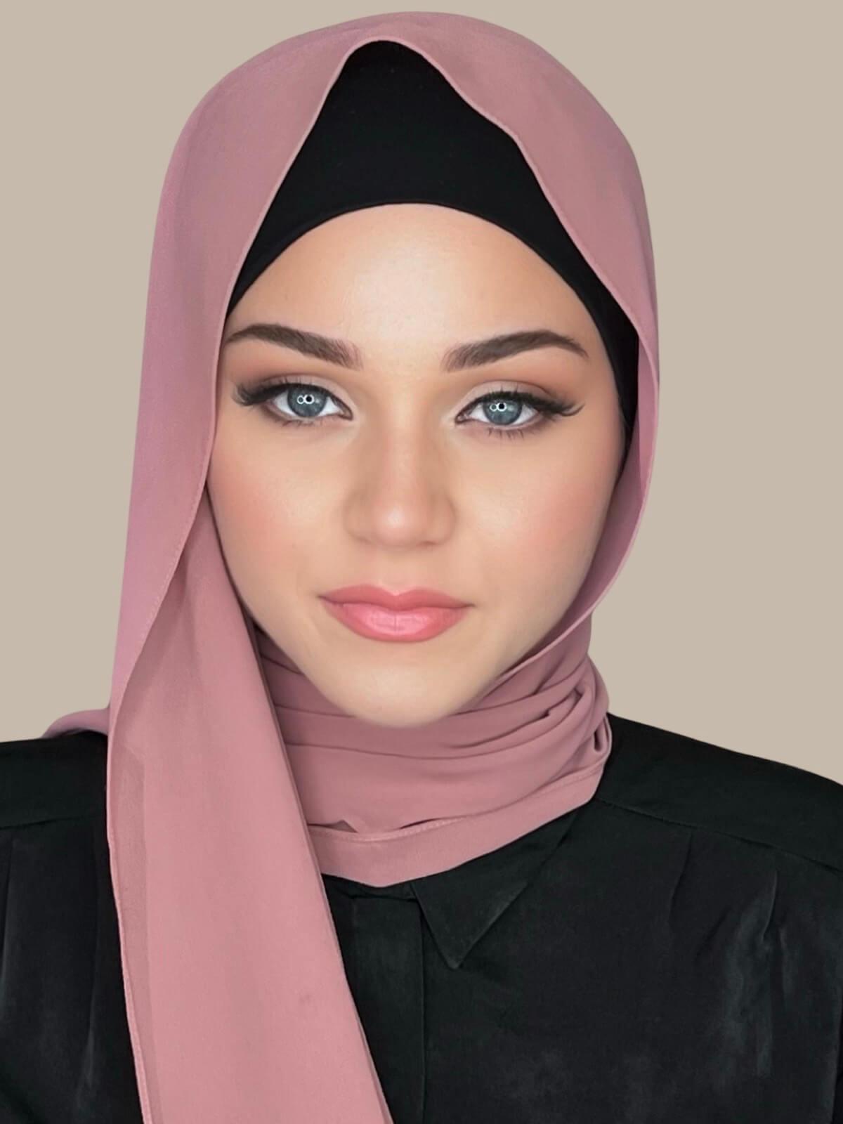 Luxury Chiffon Hijab- Rosey Brown