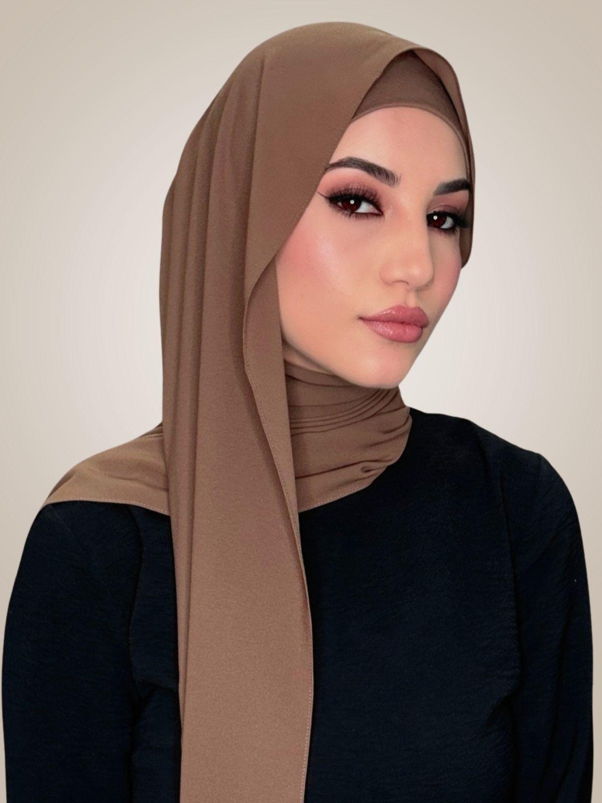 Matching Chiffon Hijab Set-Walnut Brown