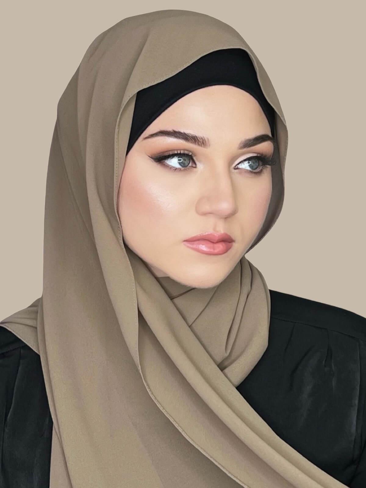 Classic Chiffon Hijab-Dark Khaki