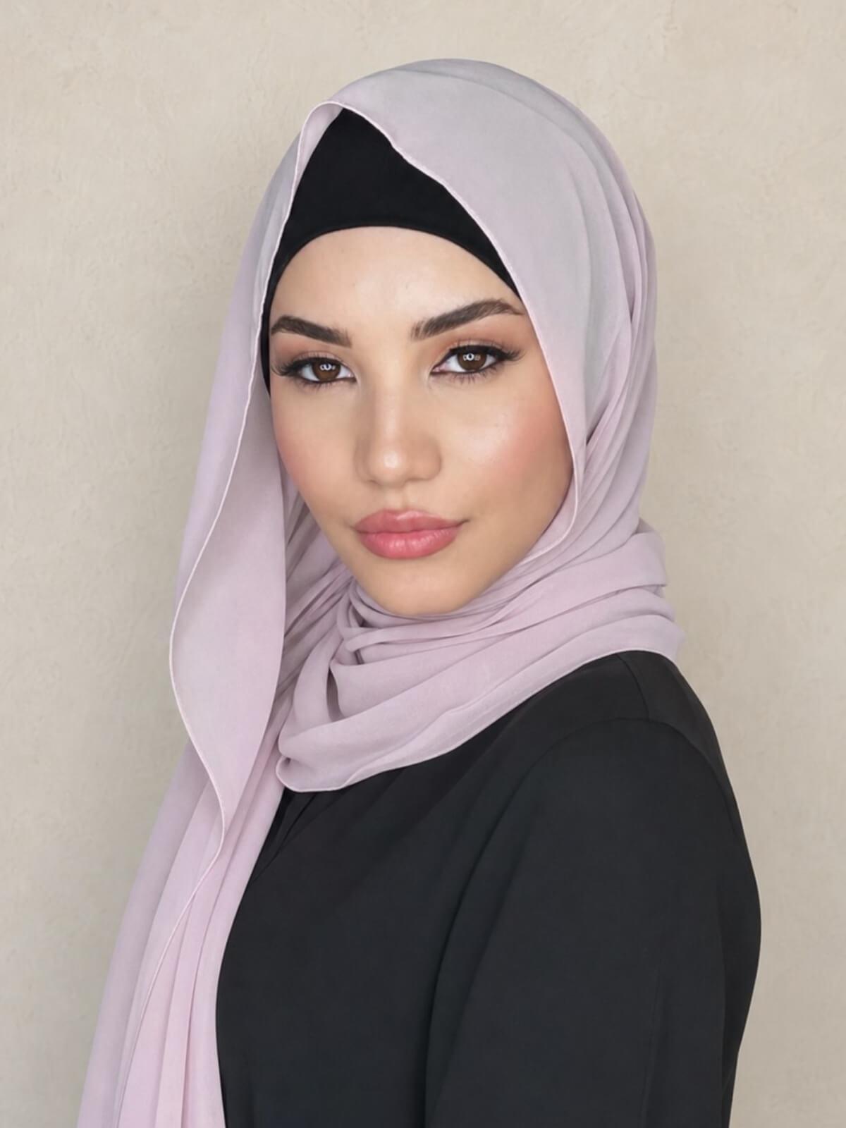 Luxury Chiffon Hijab-Rose Gold
