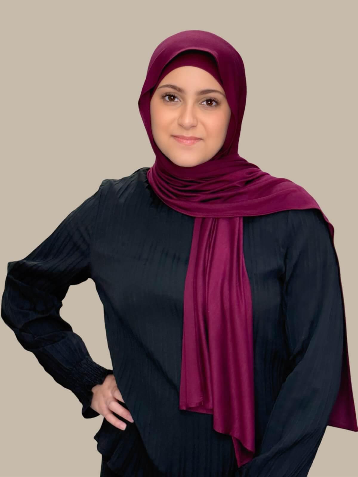 Modish Girl Premium Jersey Hijab-Burgundy