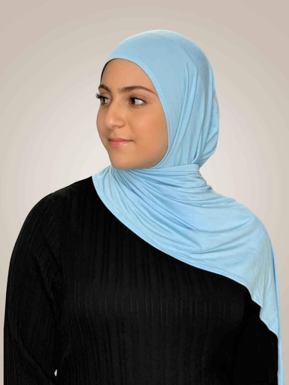 Modish Girl Pre-Sewn Jersey Hijab-Baby Blue