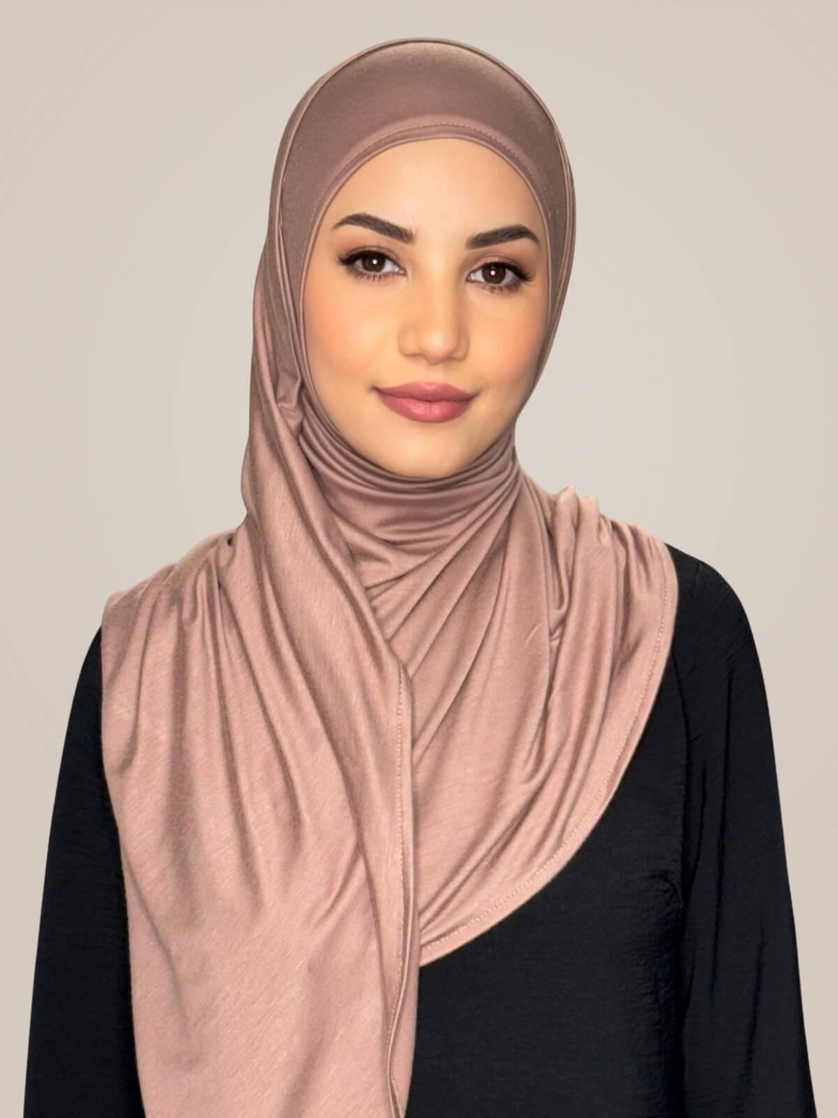 Pre-Sewn Jersey Hijab-Pale Taupe