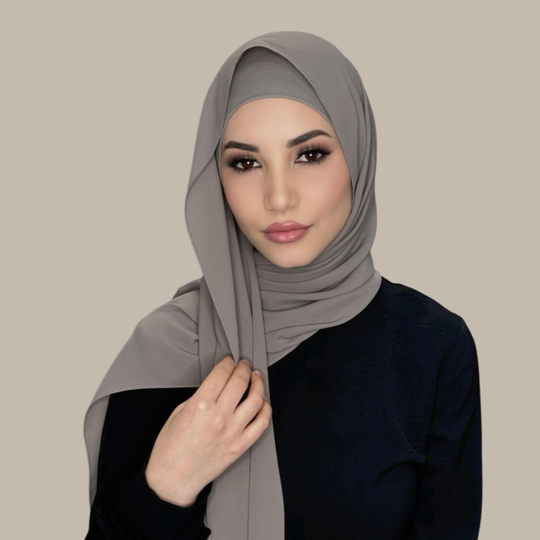 Matching Chiffon Hijab Set-Truffle