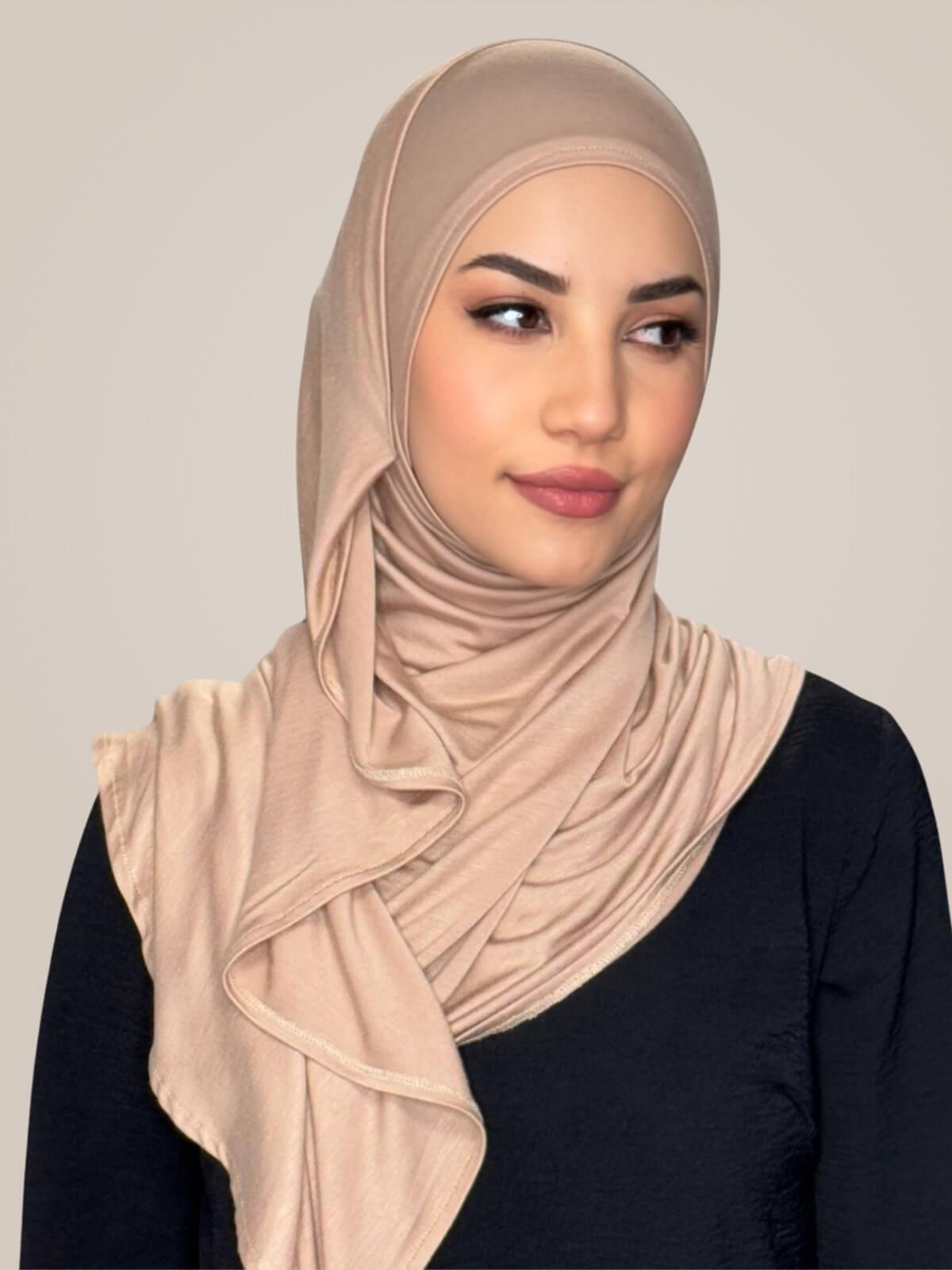 Pre-Sewn Jersey Hijab-Warm Taupe
