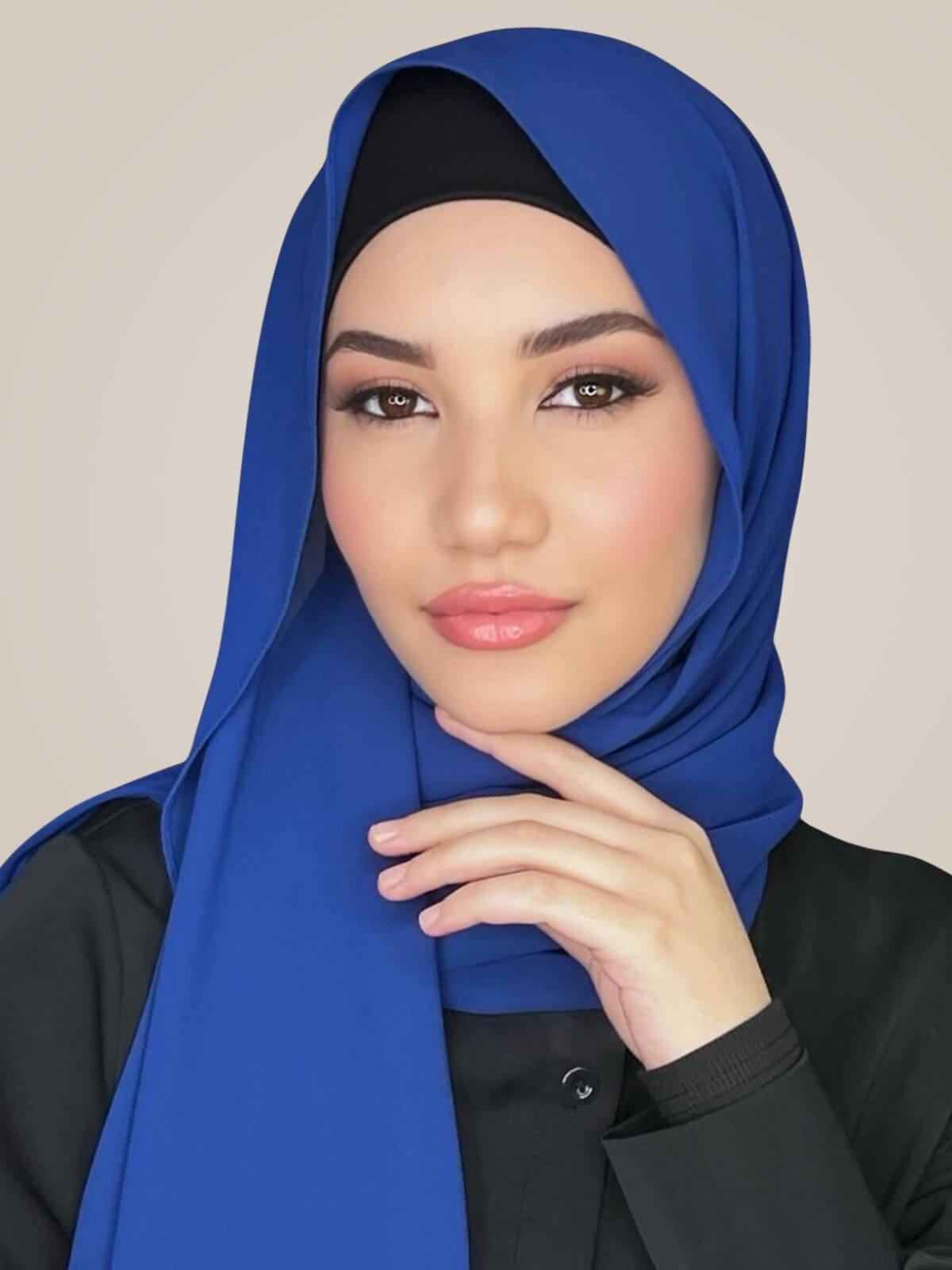 Classic Chiffon Hijab-Midnight Blue