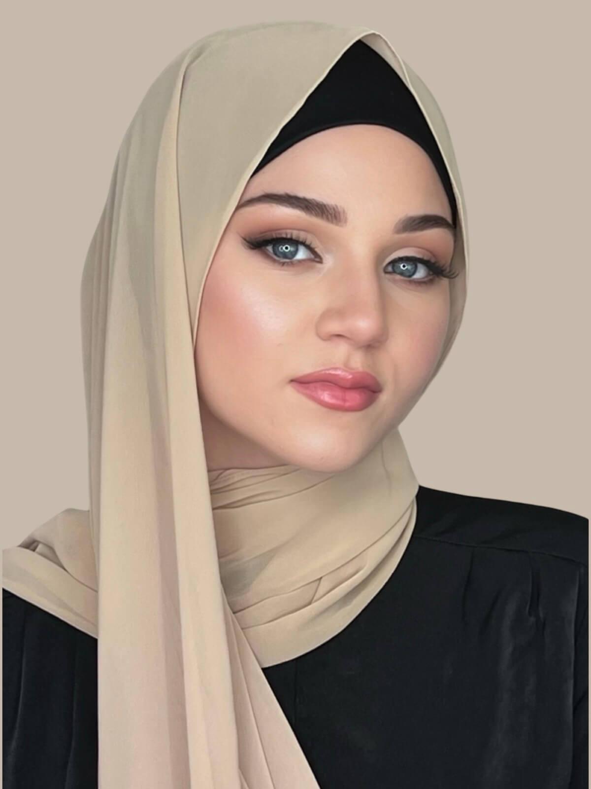 Luxury Chiffon Hijab-Frosted Almond