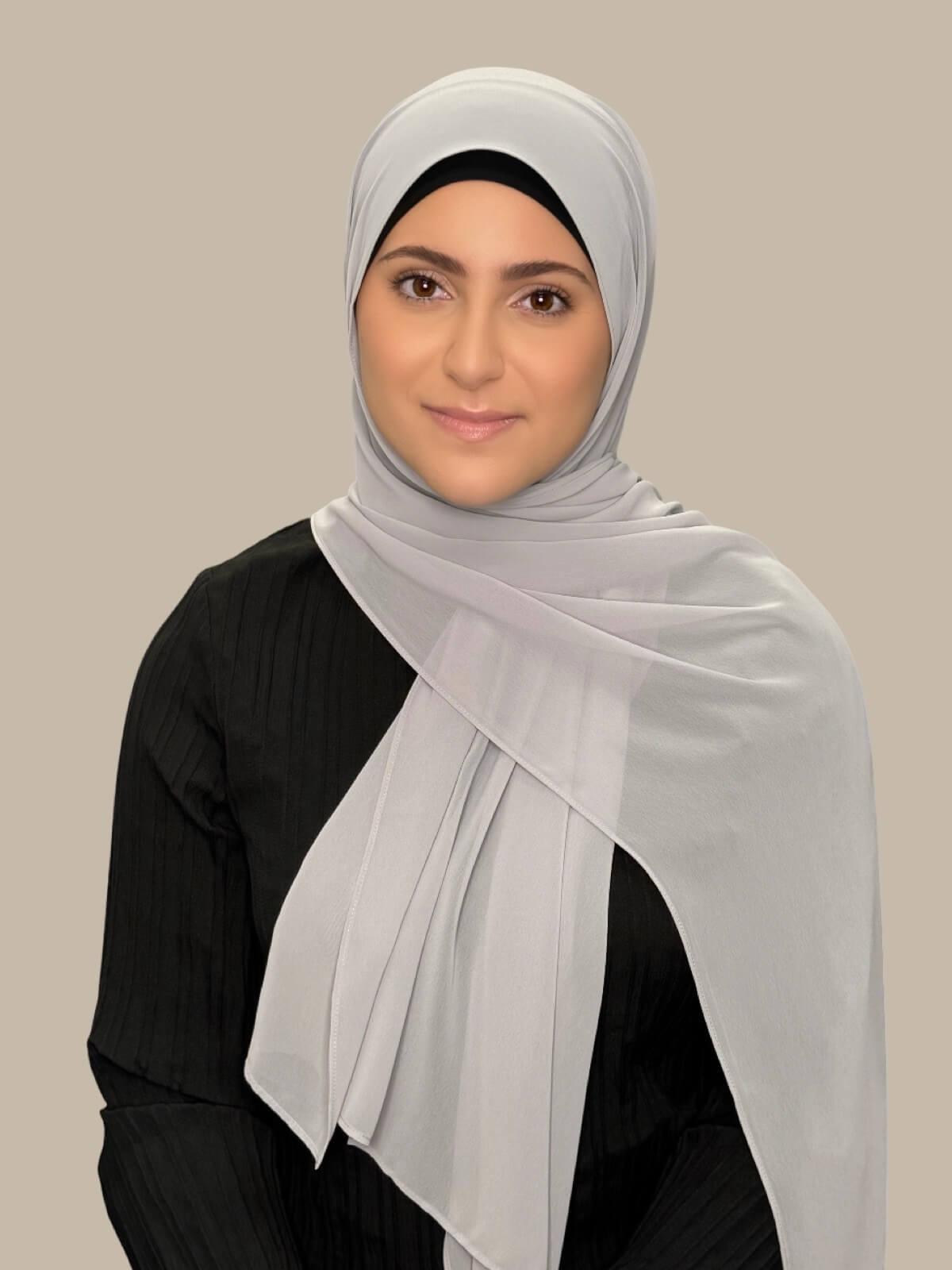 Modish Girl Luxury Chiffon Hijab-Chic Grey