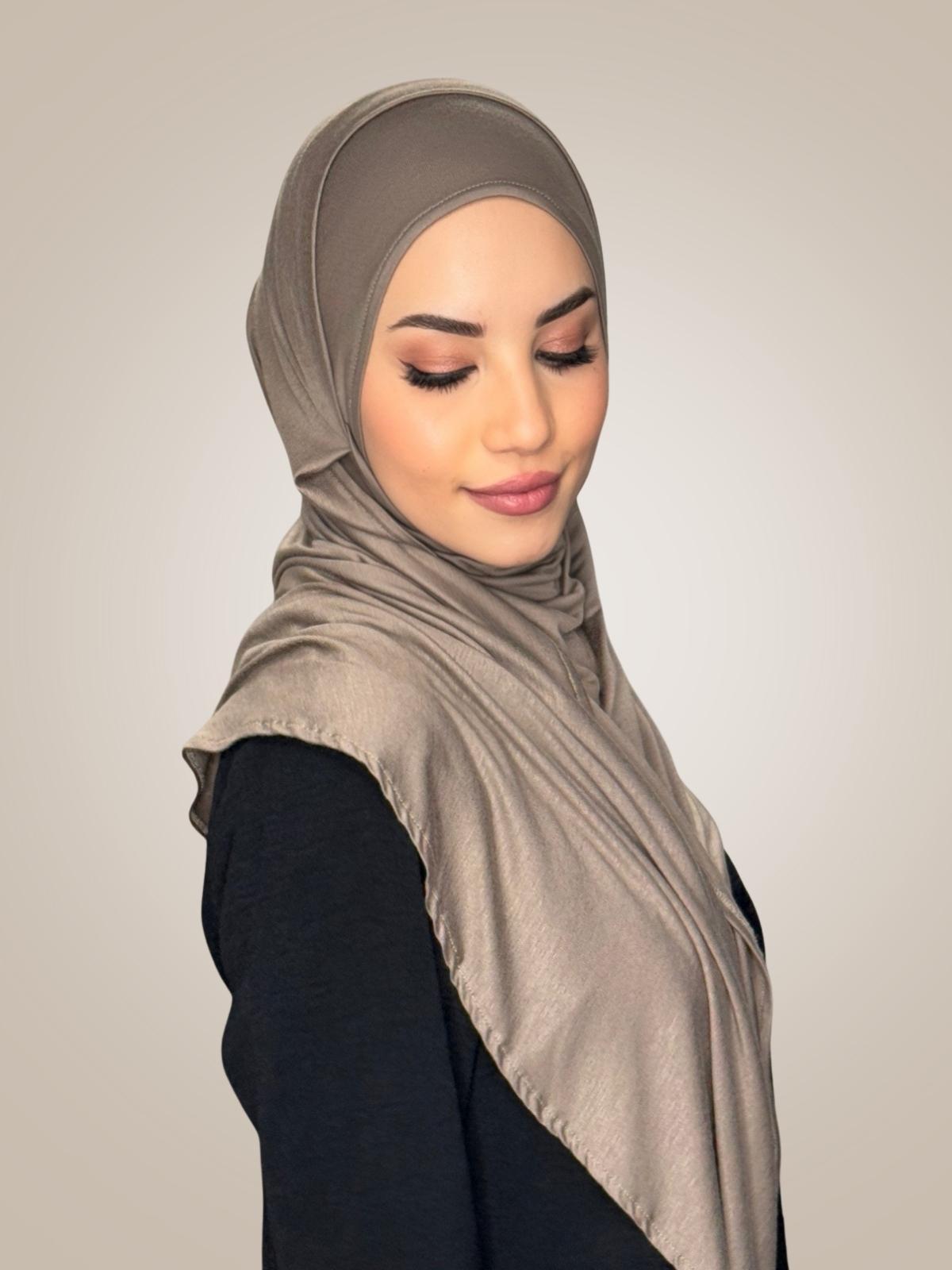 Pre-Sewn Jersey Hijab-Sandstone