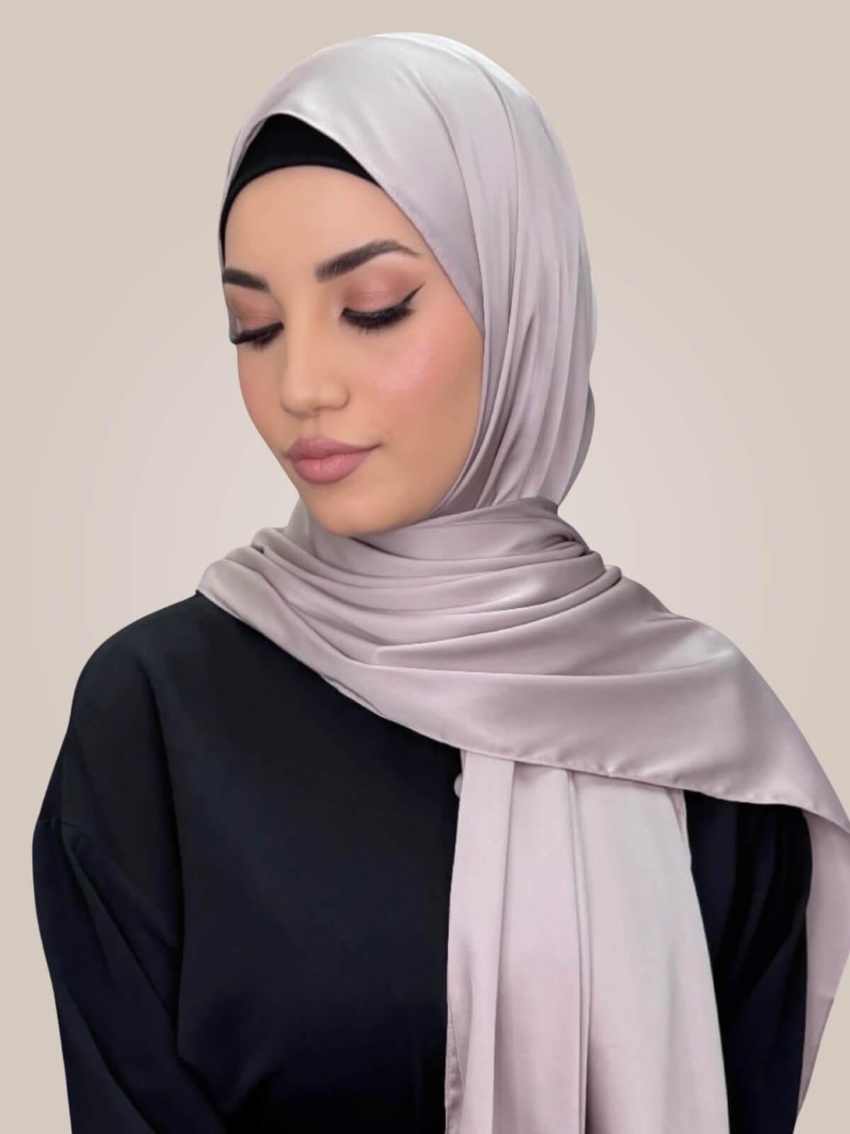 Premium Satin Hijab-Muted Mink