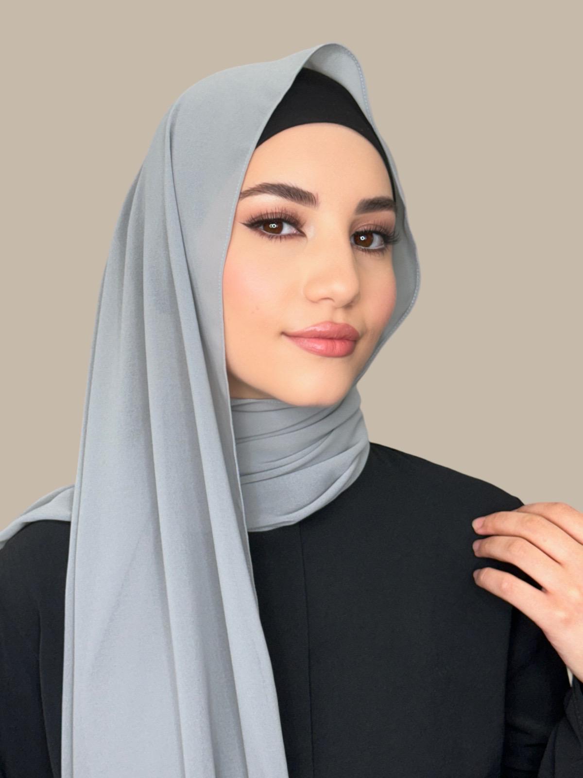 Classic Chiffon Hijab-Dolphin Grey