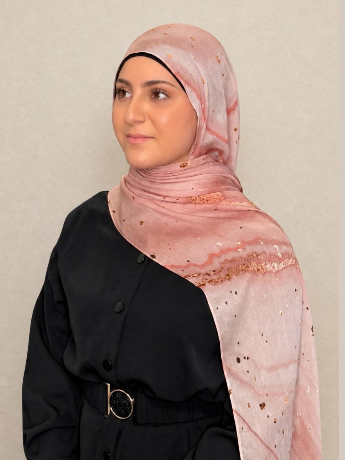 Modish Girl Print Modal Hijab-Malibu Dusk