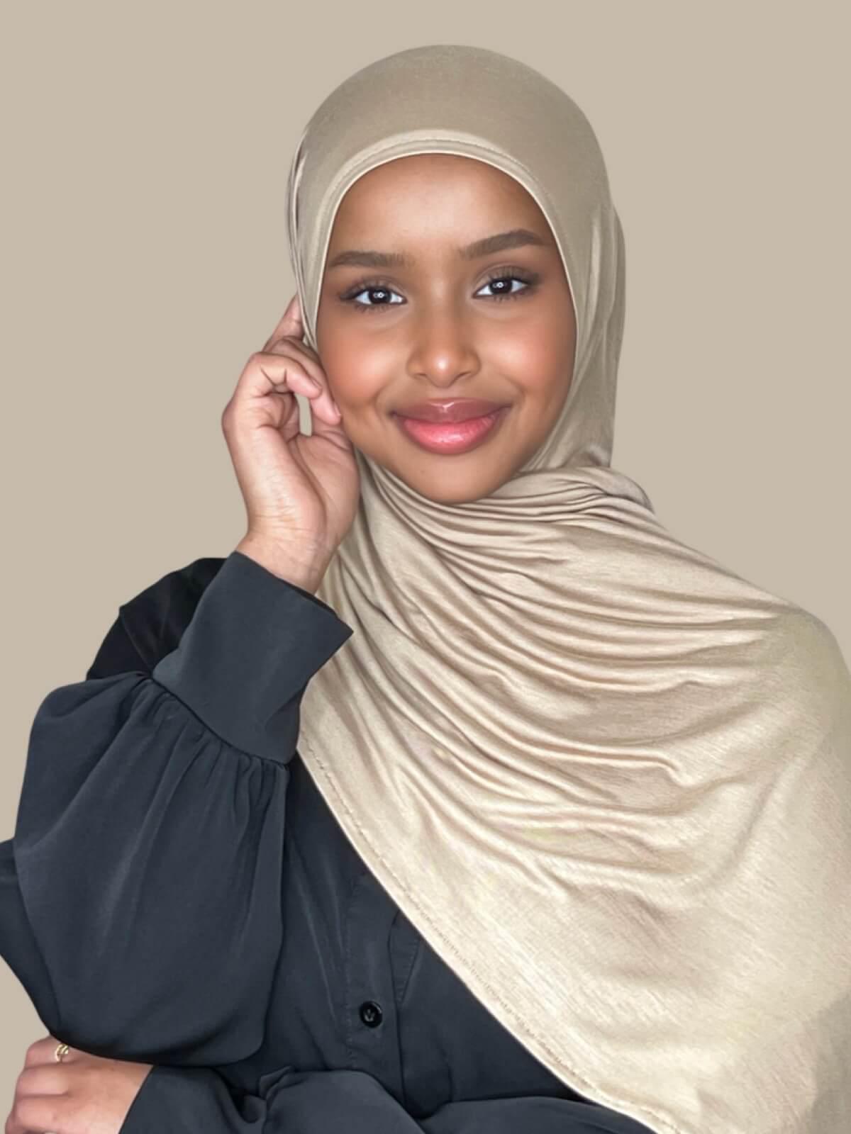 Pre-Sewn Jersey Hijab-Oak