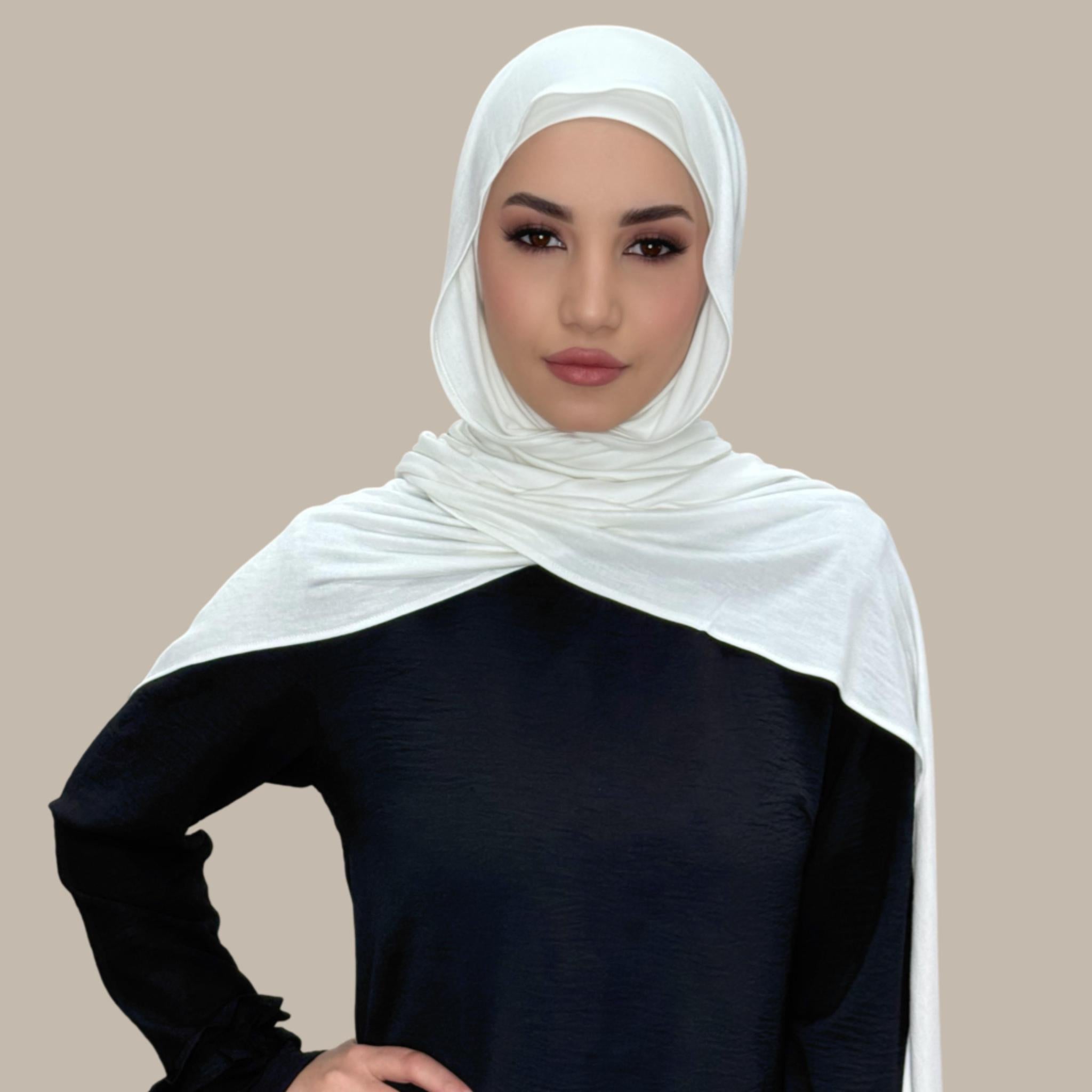 Premium Jersey Hijab-Off White - Modish Hijab