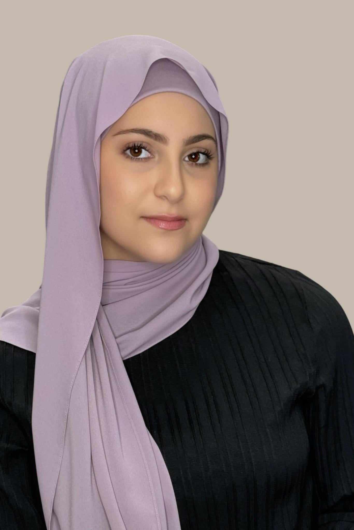 Modish Girl Matching Chiffon Hijab Set-Barely Mauve