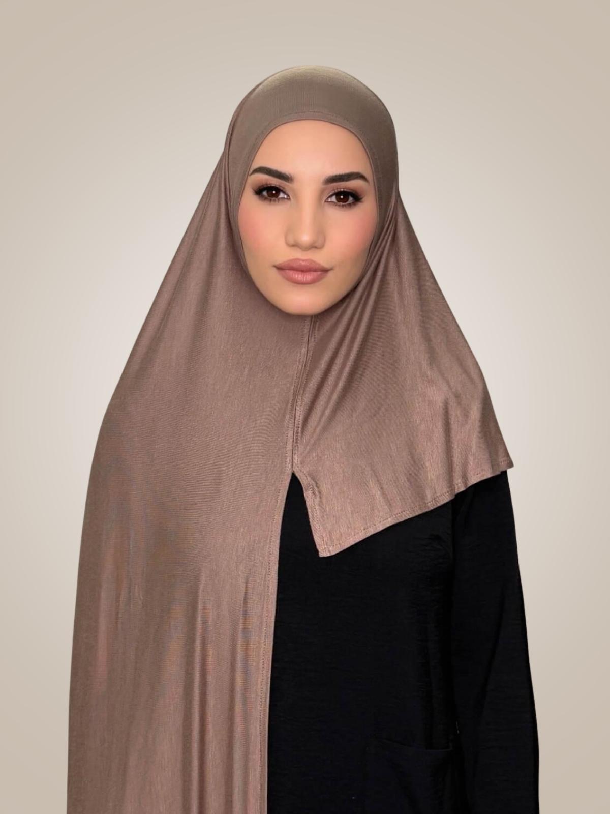 Pre-Sewn Jersey Hijab-Truffle