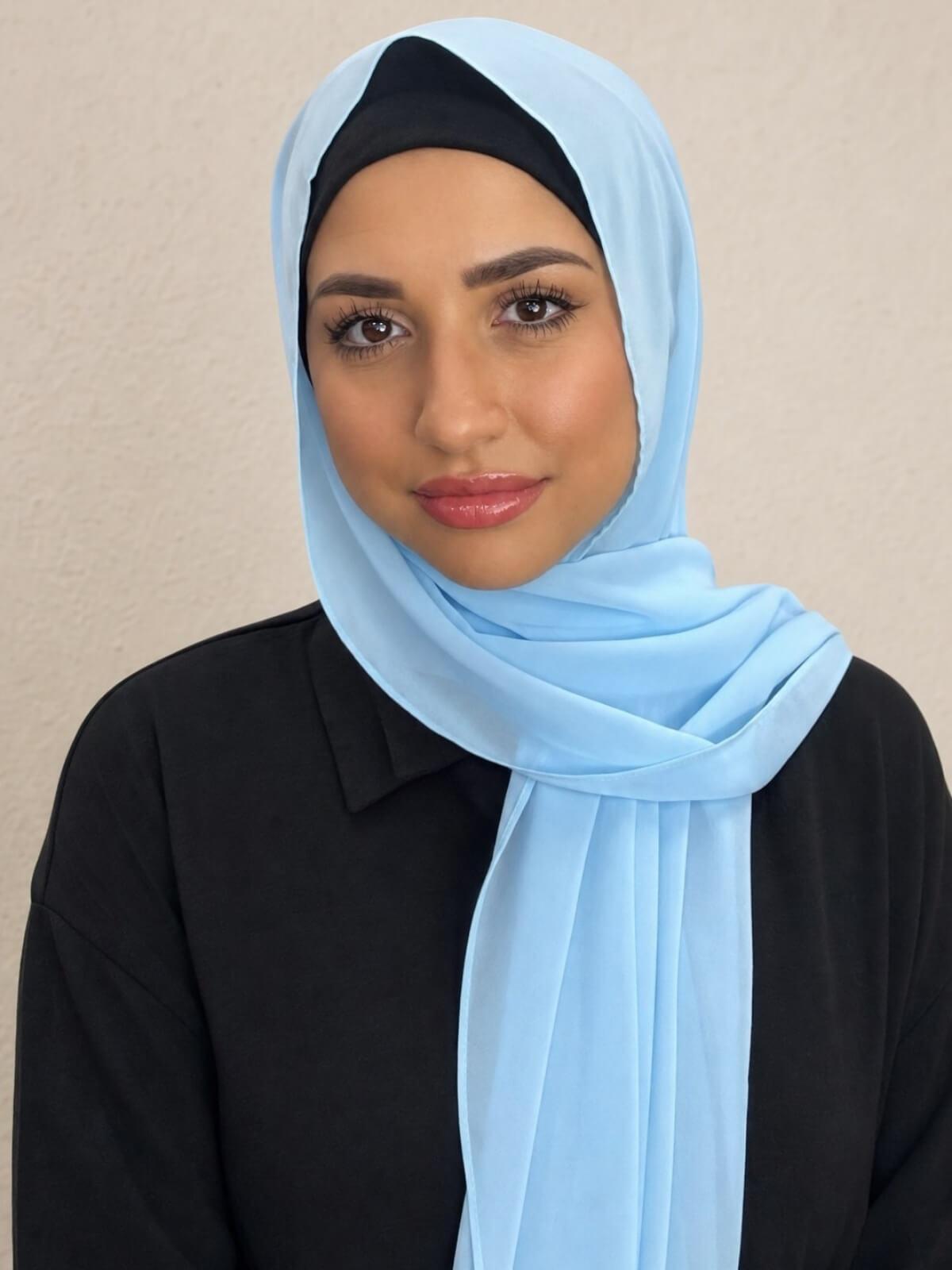 Luxury Chiffon Hijab-Baby Blue