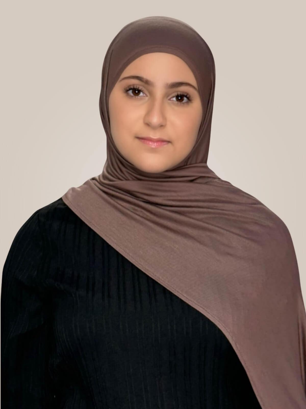 Modish Girl Pre-Sewn Jersey Hijab-Mocha Brown
