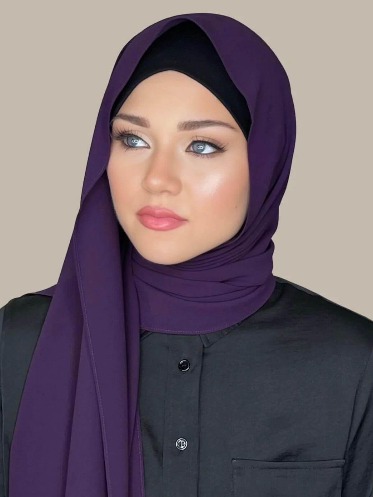 Classic Chiffon Hijab-Plum Purple