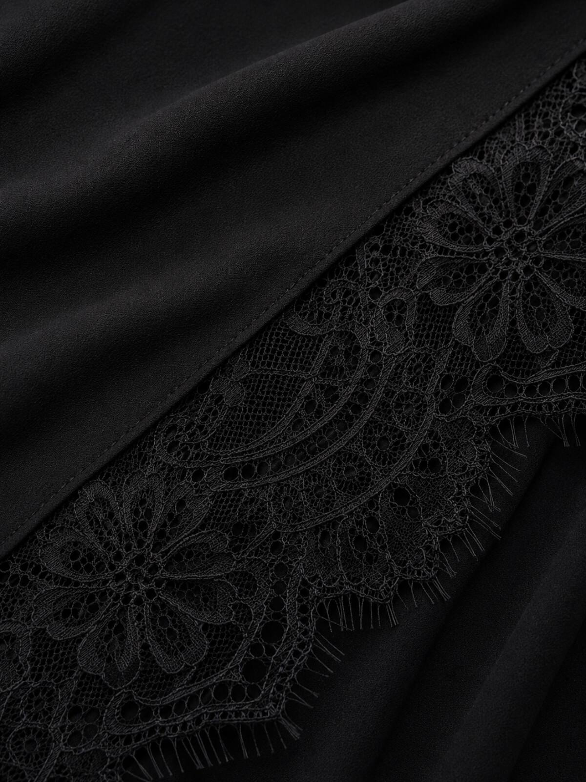 Lace Cotton Modal Hijab-Midnight