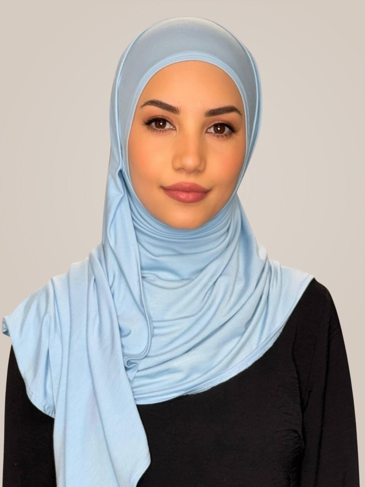 Pre-Sewn Jersey Hijab-Baby Blue