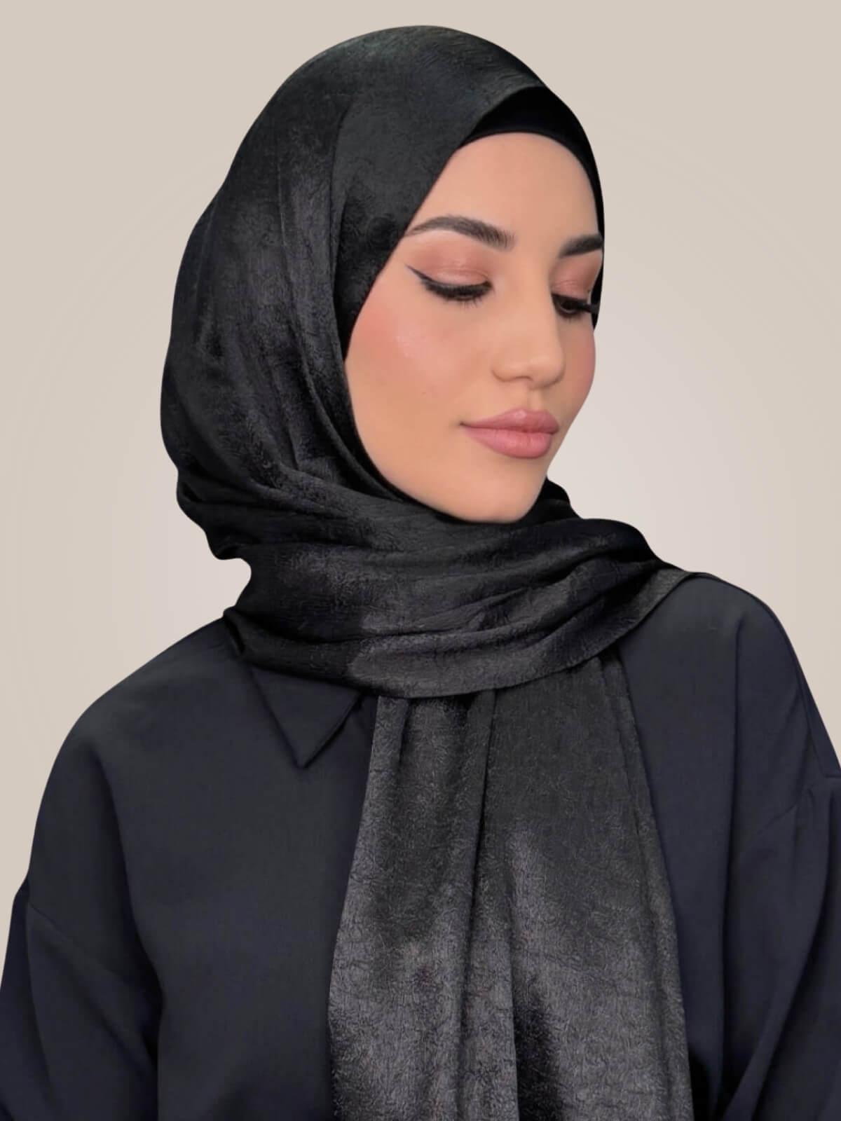 Classic Satin Hijab-Black