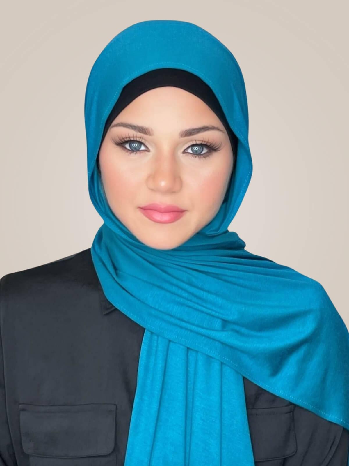 Classic Jersey Hijab-Peacock