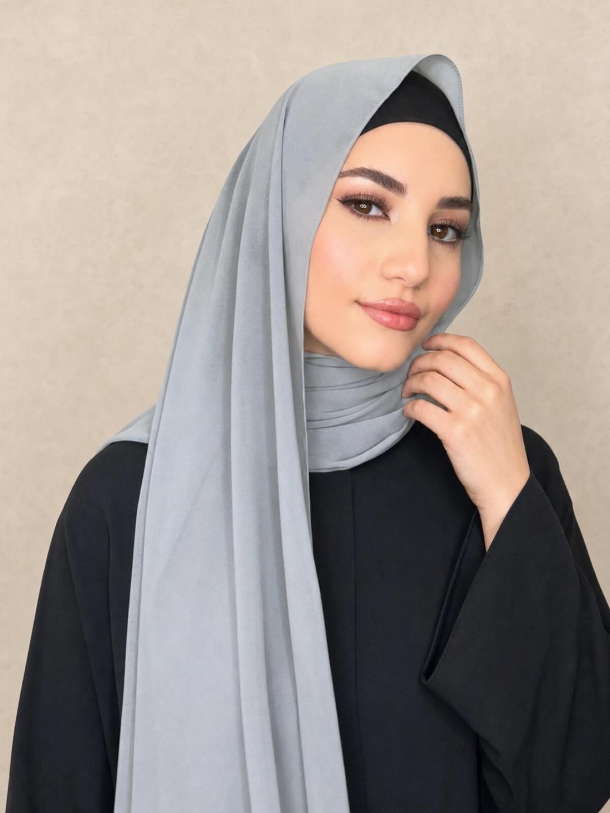 Classic Chiffon Hijab-Dolphin Grey