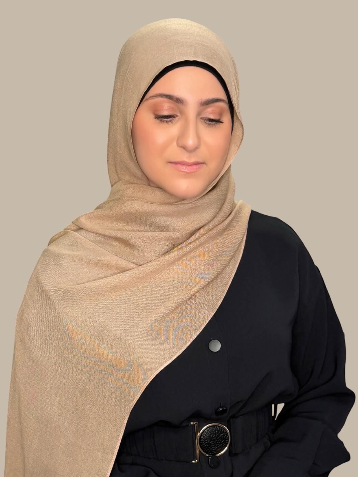 Modish Girl Cotton Modal Hijab-Tan
