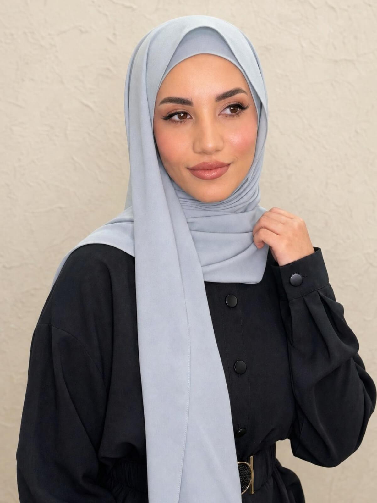 Matching Chiffon Hijab Set-Powder Blue