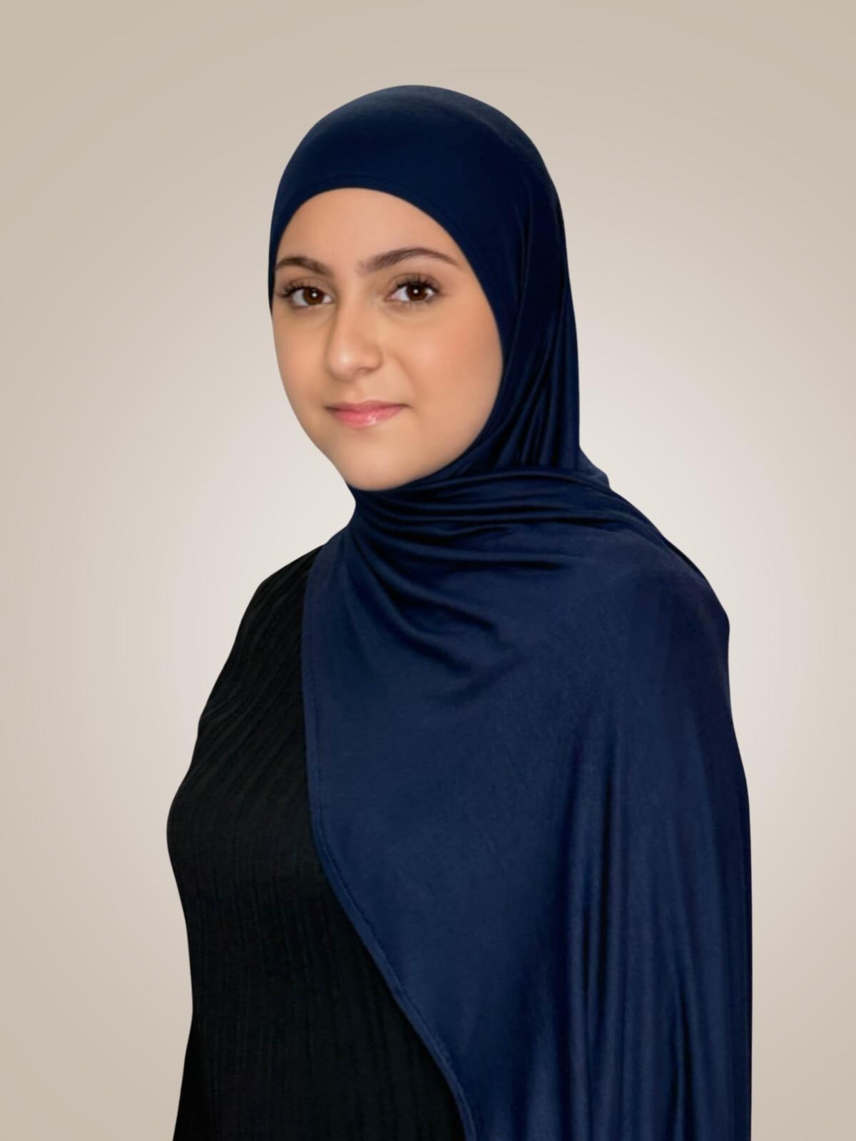 Modish Girl Pre-Sewn Jersey Hijab-Navy