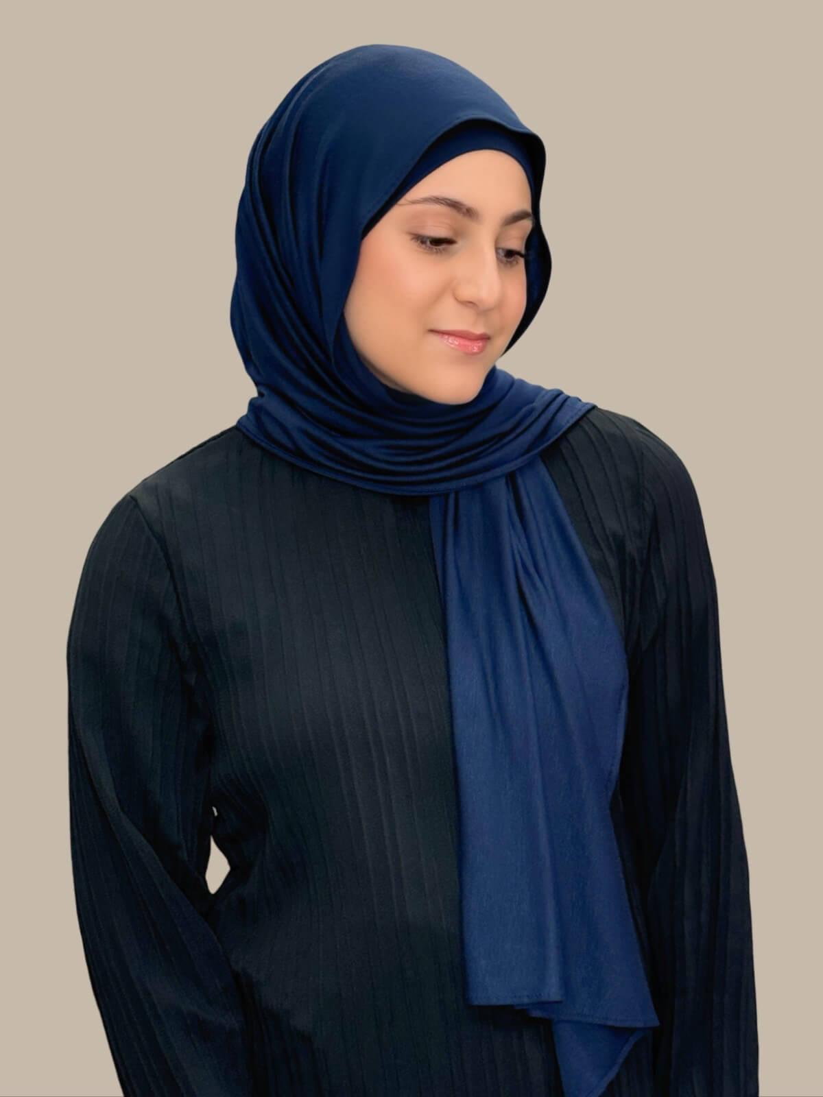 Modish Girl Premium Jersey Hijab-Navy