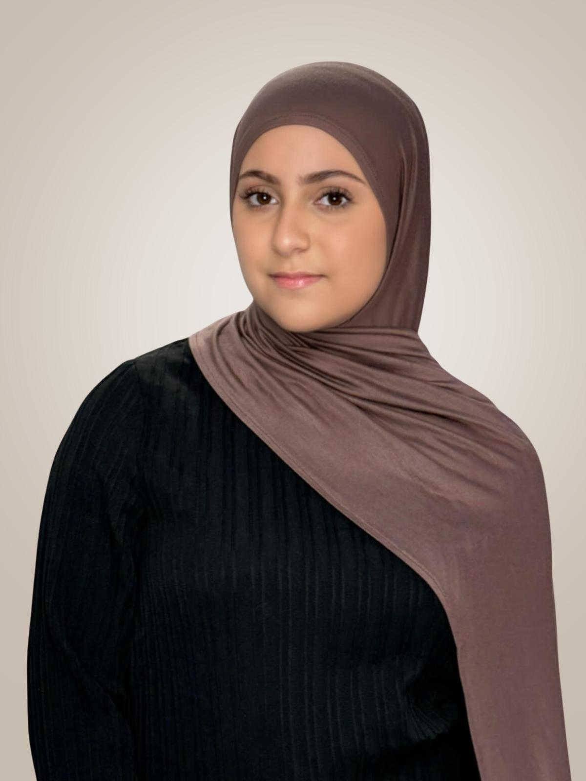 Modish Girl Pre-Sewn Jersey Hijab-Mocha Brown