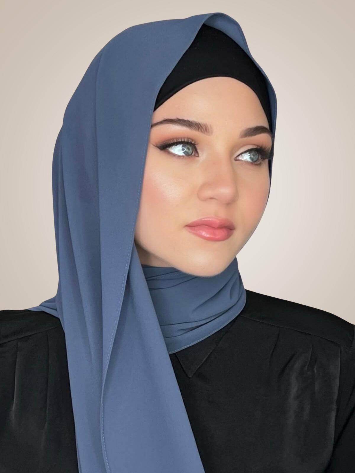 Classic Chiffon Hijab-Dodger Blue