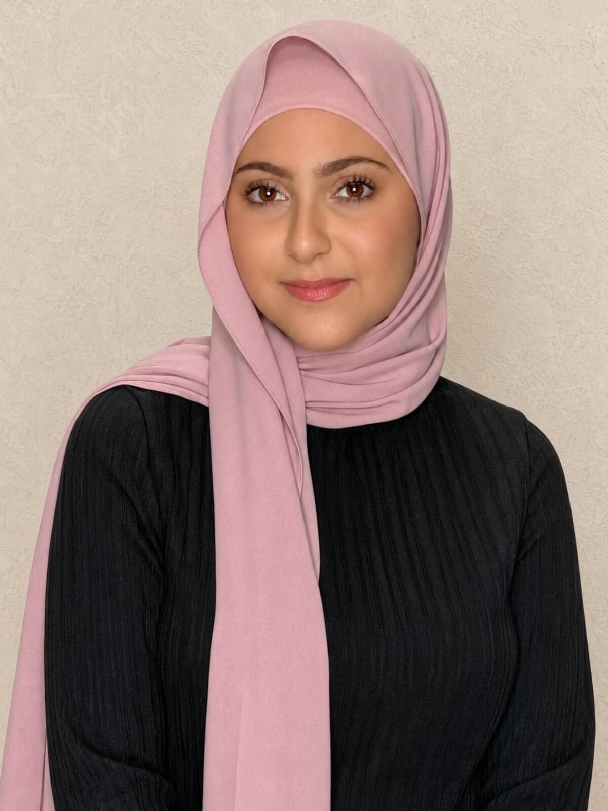 Modish Girl Matching Chiffon Hijab Set-Blush Rose